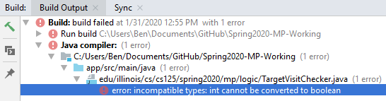 Example compiler error